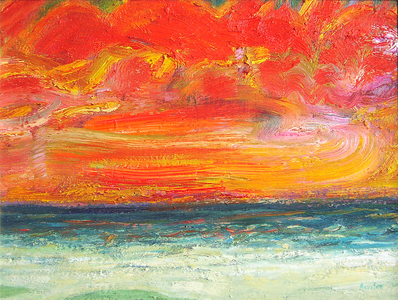 Sunset Sea, Morar, 2003 (oil on canvas)