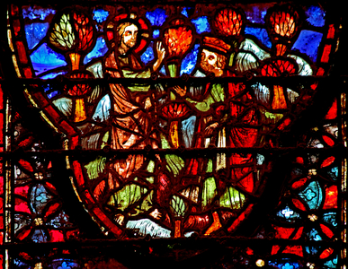 Window w4  God speaks to Joshua Josh I 1-19 (stained glass)