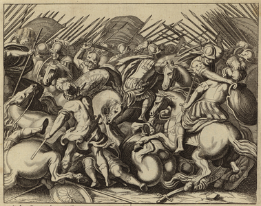 Judas Maccabeus defeating the Seleucids (engraving)