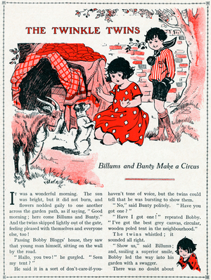 Children playing with animals