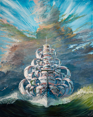 Storm Creators Gulf of Riga, 2023, (oil on canvas)