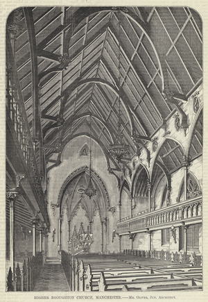 Higher Broughton Church, Manchester (engraving)