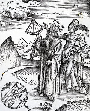 Ptolemaeus and Astronomia, 1512 (engraving)