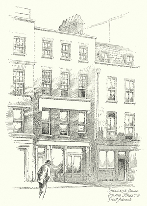 Shelley's House, Poland Street W (litho)