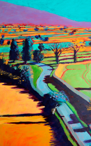 Afternoon #3 (detail), 2024 (acrylic on board)