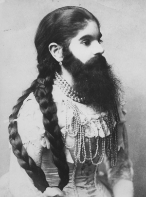 Annie Jones (c. 1860-1902) femme a barbe du cirque Barnum, c. 1895
