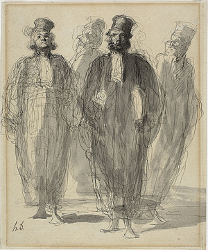 Four Lawyers, 1867-70 (pen& black ink, brush and grey wash on paper)