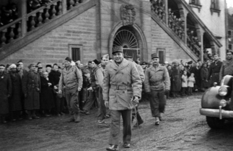 Liberation of Mulhouse, Alsace, France, november 1944 : french general Jean Joseph Marie Gabriel de Lattre de Tassigny