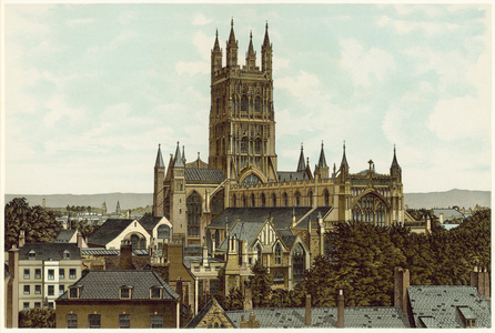 Cheltenham: Gloucester Cathedral (colour litho)