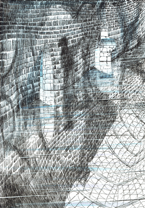 The Castle in the Forest of Findhorn, shadow, 2006, (ink on paper)