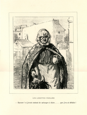 The Aged Lorettes, 1870 (engraving)