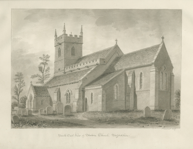 Standon Church: sepia drawing, 1847 (drawing)