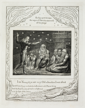 Illustrations of The Book of Job: The Wrath of Elihu, 1825 (line engraving on paper)