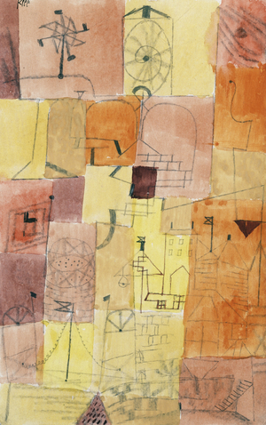 City of Children with Windmill, 1919 (watercolour, gouache and pencil on paper)