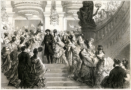 Ovation to Charles Garnier , during the inauguration of Opera, 1875 (engraving)