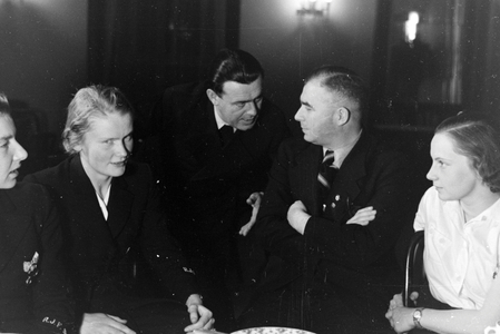 The sports minister Felix Hurdes within a group of Reichsjugendführung members, Germany 1930s (b/w photo)