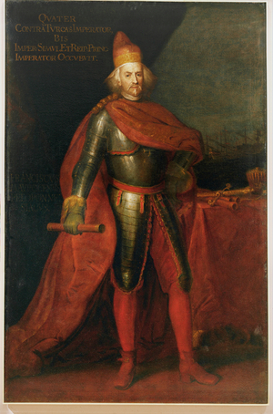 Francesco Morosini, Doge of Venice, distinguished himself in the wars against the Turks … (painting on canvas)