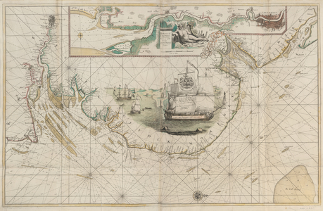 A Chart of the East Coast from Barton, Lincolnshire, to Dover, Kent, 1693 (engraving)