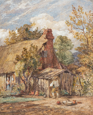 A cottage near Tunbridge, 1848 (watercolour)