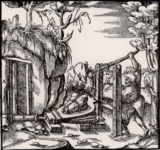 Ventilating mine using bellows