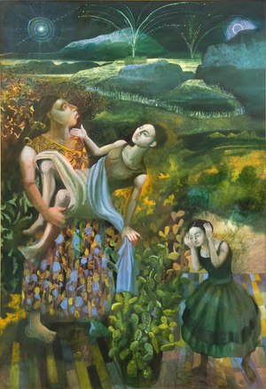 Watching Fireworks, Spain, c.2005 (oil on canvas)