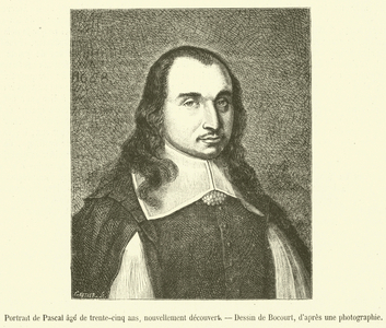 Portrait de Pascal age de trente-cinq ans, nouvellement decouvert (engraving)