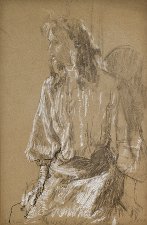 Little Rachel, 1907 (charcoal & chalk on buff paper)