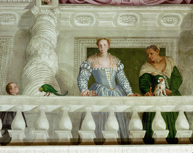 Lady at the banister (fresco)