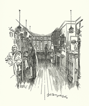 Old London: Grill Room of the Cock (litho)