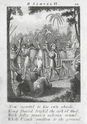 Uzzah Smitten, Before Christ 1045 Years, II Samuel VI (engraving)