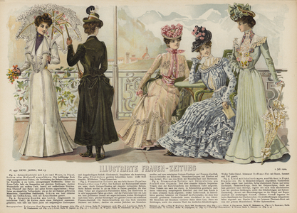 Illustration for Illustrirte Frauen-Zeitung (colour litho)
