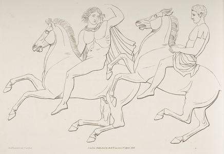 An illustration of the scenes from the Elgin Marbles, from the Parthenon at Athens.