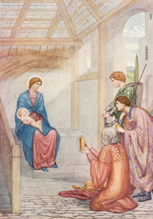 The Golden Legend: The wise men of the east (colour litho)