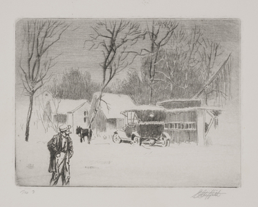 Untitled: Winter Scene (etching)
