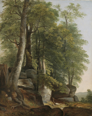 Landscape with Rocks and Trees, c.1845 (oil on canvas)