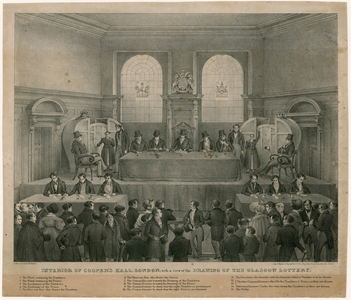Cooper's Hall - Drawing of the Glasgow lottery (engraving)