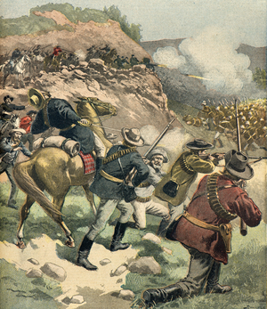 Death of General Viljoen at the Battle of Talana Hill, 1899 (Engraving)