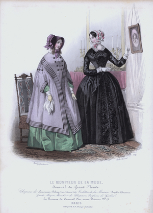 Women's fashions, 19th Century (coloured engraving)
