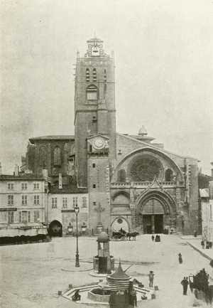 Toulouse, Exterieur de la Cathedrale (b/w photo)