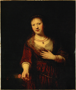 Saskia with a red flower (painting)
