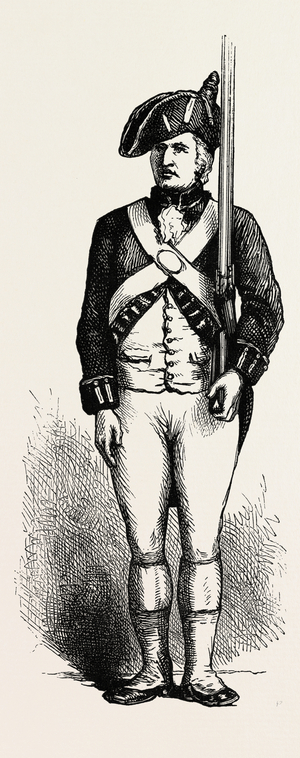 American Soldier Under Arms,USA, 1870s Engraving