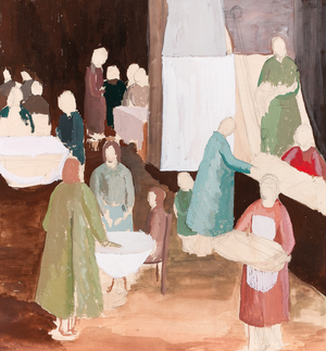 Banquet, c.1922 (gouache & pencil on paper)
