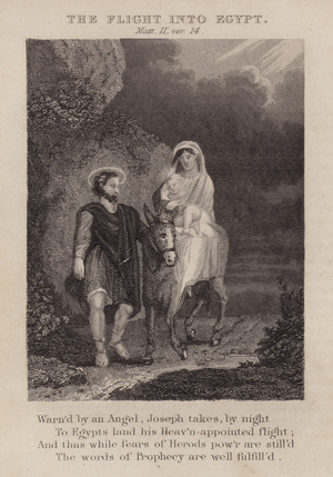 The flight into Egypt, Matthew II, ver 14 (engraving)