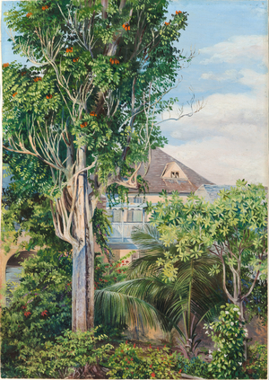The garden of King’s House, Spanish Town, Jamaica, 1872 (oil on board)