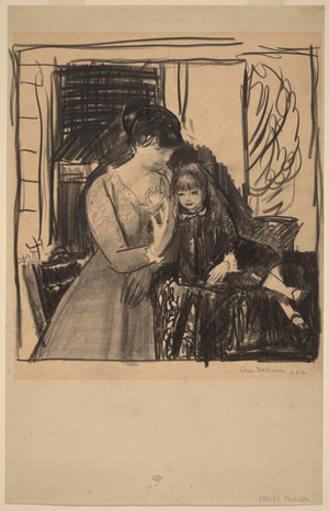 Anne and Her Mother, 1917 (graphite)