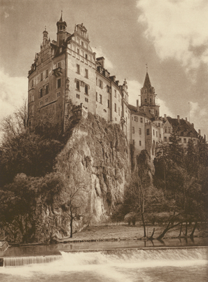 Schloss Sigmaringen; Sigmaringen Castle (b/w photo)