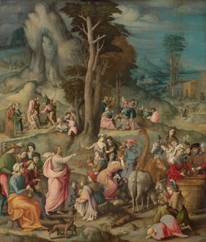 The Gathering of Manna, 1540-1555 (oil on panel)