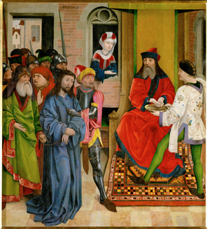 Jesus before Pilatus (painting on wood)