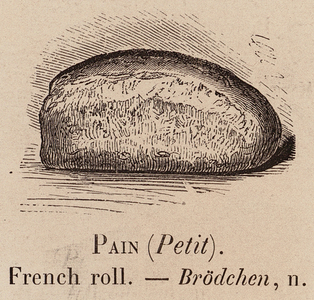 Le Vocabulaire Illustre: Pain (Petit); French roll; Brodchen (engraving)