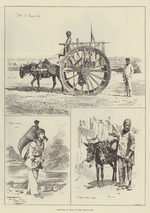 Sketches at Baku, on the Caspian Sea (engraving)